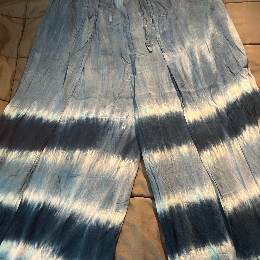 Advance Apparels Blue Tie-Dye Wide Leg Pants